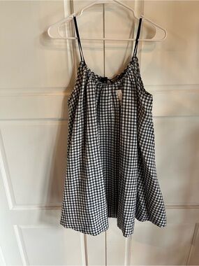 Womans Navy and White Gingham Sundress/beach cover up. New with tags.